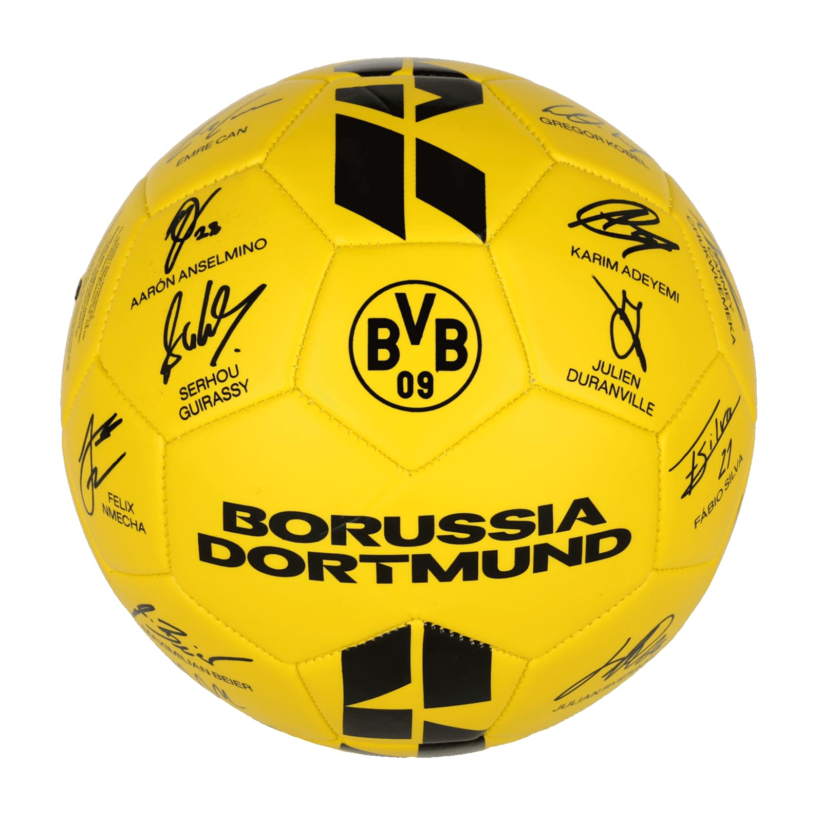 Dortmund Borussia BVB Unterschriftenball 2025/26, signiert, gelb, Größe 5