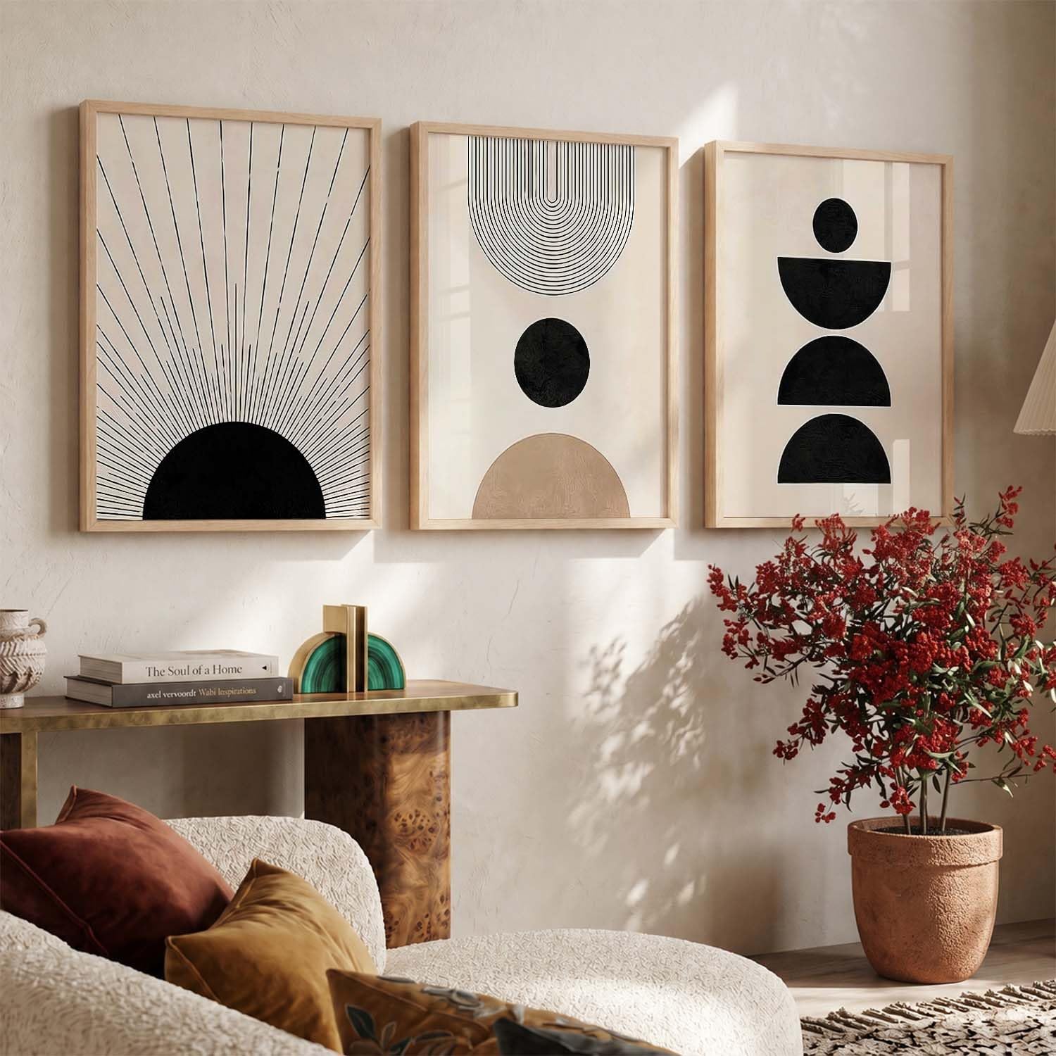 Bohemian Wall Art Set - Floral Prints with Frame -20 Bohemian Wall Art Set - Floral Prints with Frame -20