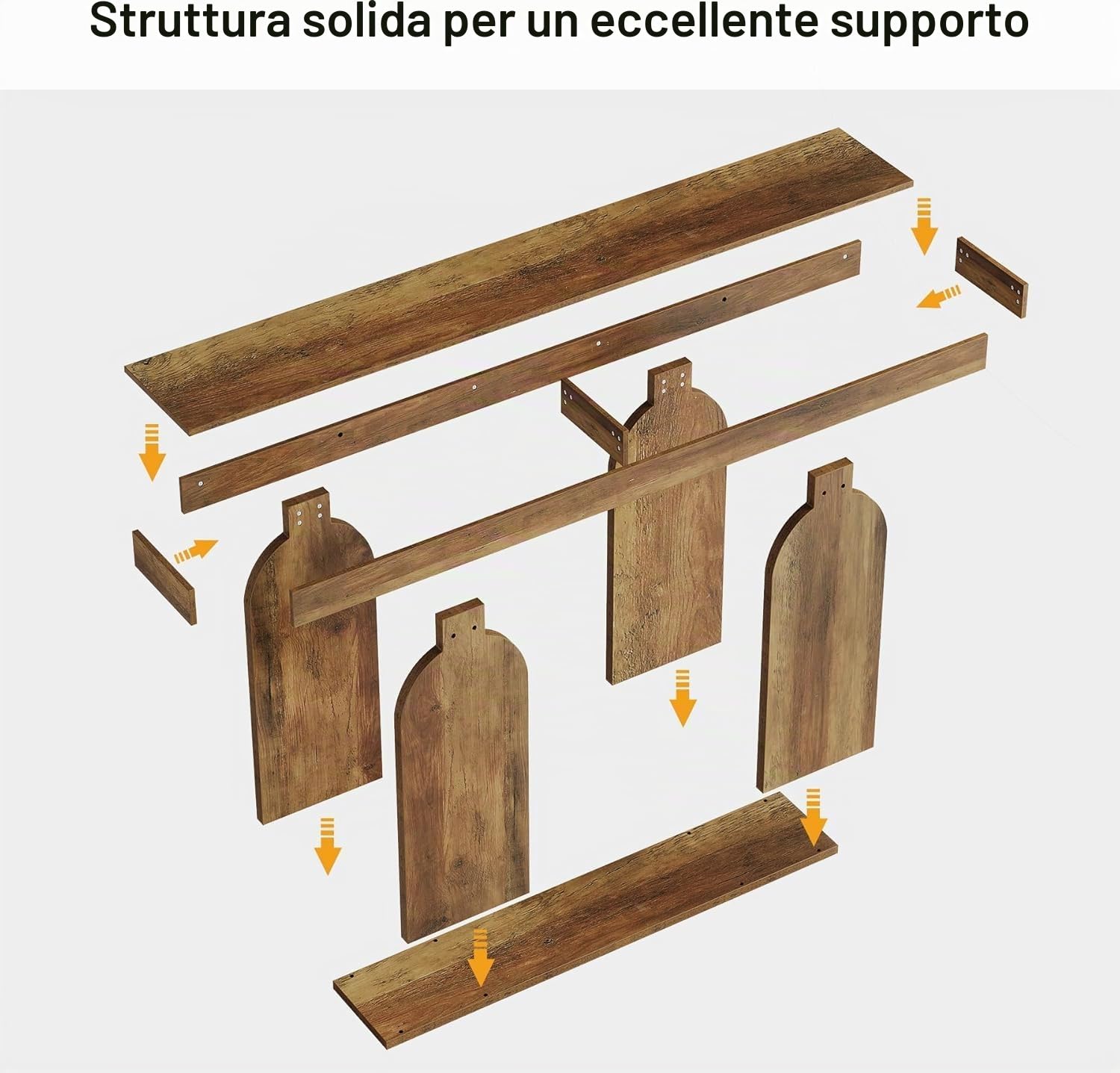 Tribesigns 160 cm Consolle Ingresso, Tavolo Consolle in Legno Industriale Dietro il Divano con Gambe con Motivo Retrò Cavo per Soggiorno, Corridoio, Ingresso, Marrone Rustico