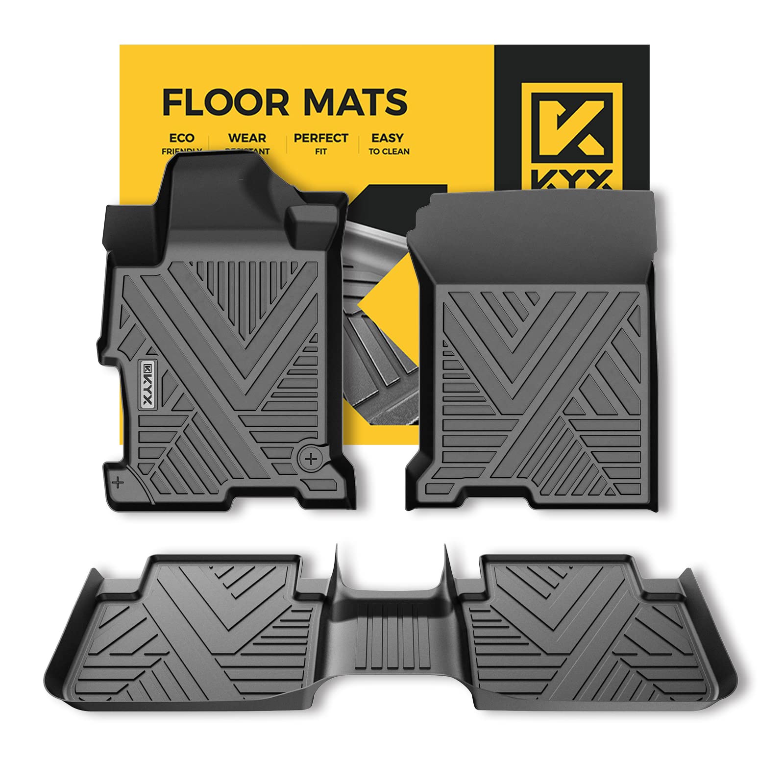 Photo 1 of KYX Floor Mats Fit for 2013 2014 2015 2016 2017 Accord, All Weather Protection Floor Liners Includes 1st and 2nd Row Front & Rear, Custom Fit Car Mats TPE Black 2013-2017 Accord