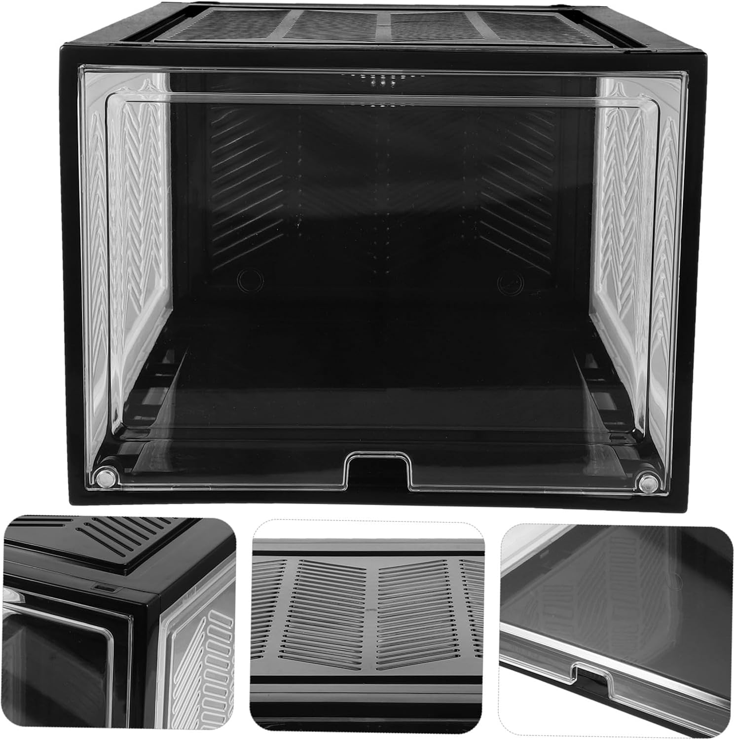 DECHOUS 2pcs Stackable Thickened Transparent Shoe Storage Boxes Sneaker Organizer Cases for Closet and Under Bed Dustproof Plastic Shoe Display Containers with Strong Load-bearing Capacity