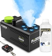 Fuzzix F506V – Máquina de humo vertical profesional con 6 LEDs RGB, función estrobo, mando a distancia inalámbrico, 1L de líquido incluido, ideal para fiestas, eventos y espectáculos