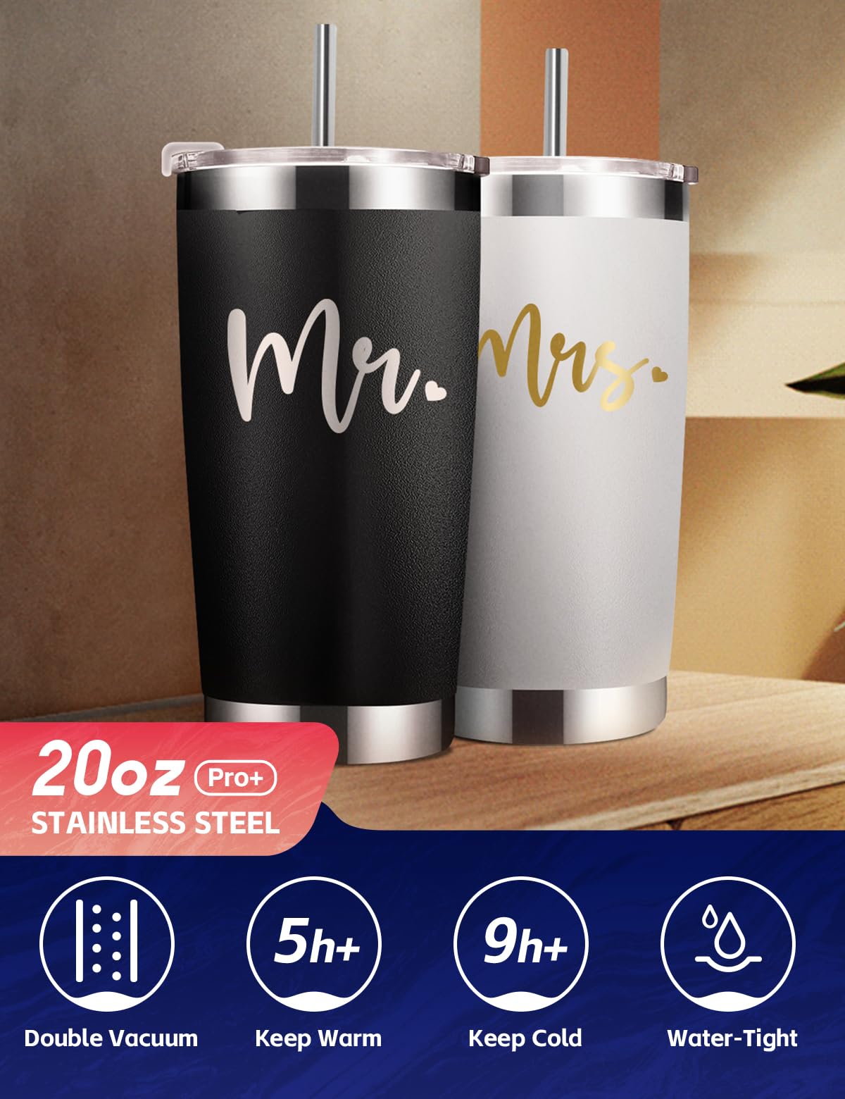Set De Tasses Café Couple Fatbaby - Cadeau Fiançailles - 11oz - Céramique Blanche - Micro-ondes Et Lave-vaisselle