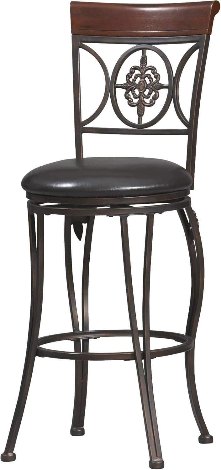 Linon Fleur De Lis Swivel Counter Stool 24" Home & Kitchen