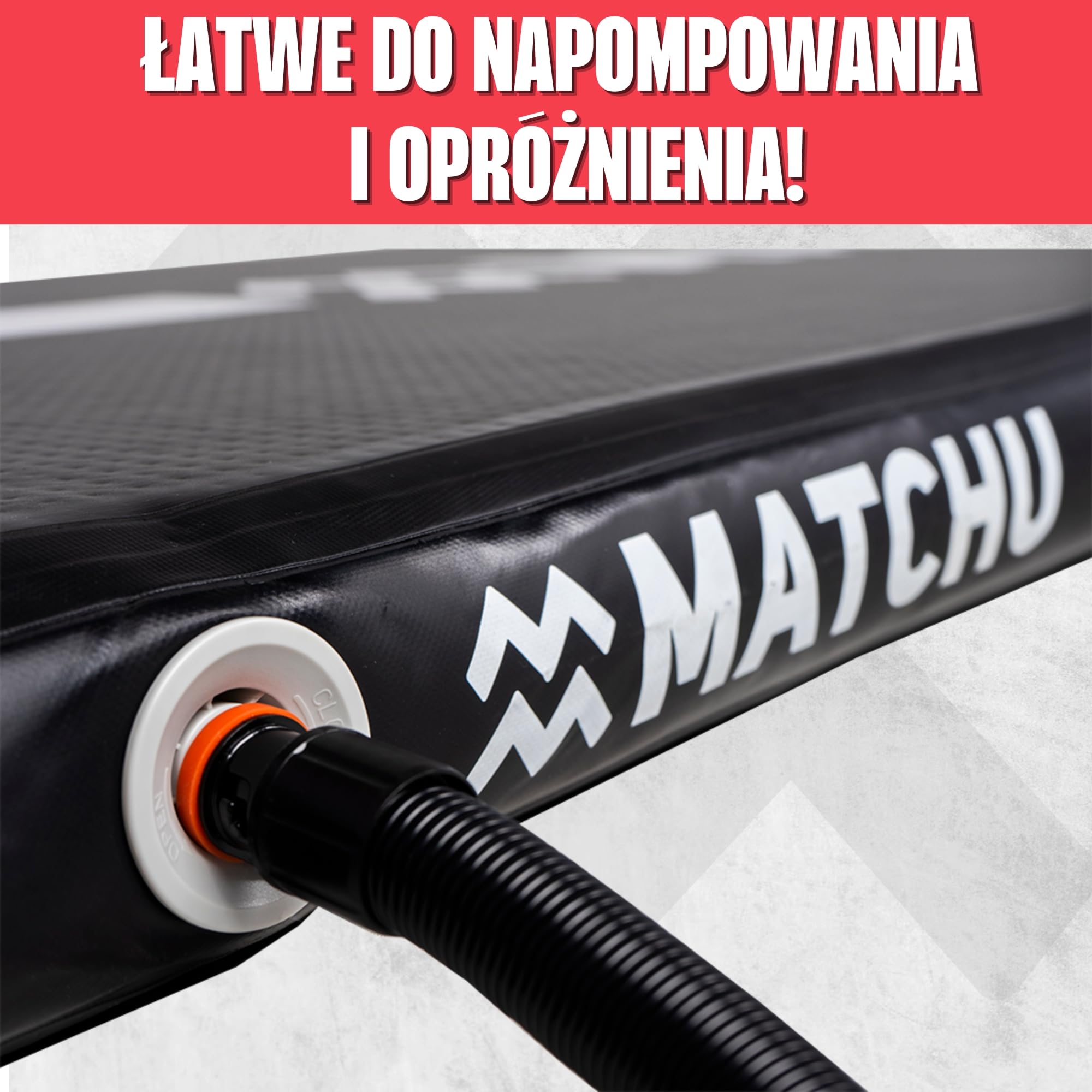 MATCHU - AirTrack - Mata gimnastyczna - Mata do ćwiczeń - Nadmuchiwana - 3x1 m - W zestawie pompa elektryczna, torba do przechowywania i zestaw naprawczy - Nośność 150 kg