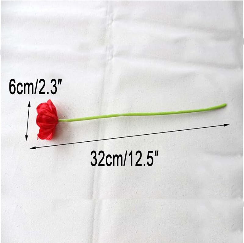 Kitchnexus 10db Művirág 33cm Valódi Tapintású Pipacs Esküvői Csokor Valentin Nap