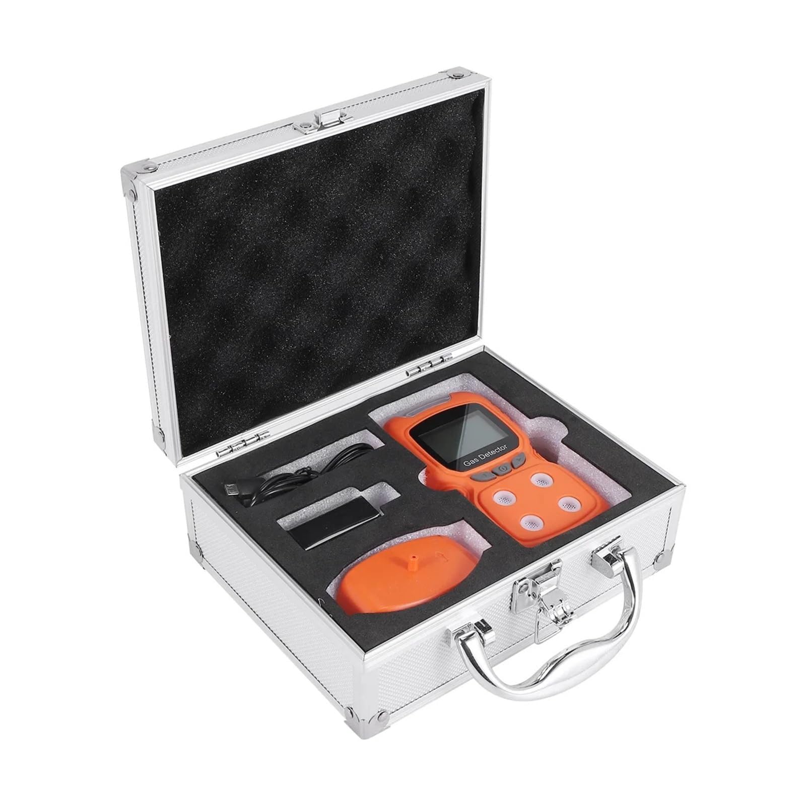 Detector de gas 4 en 1 CO H2S O2, detector de fugas de gas portátil con pantalla LCD, alarma audible y de vibración, analizador de gas múltiple recargable IP65