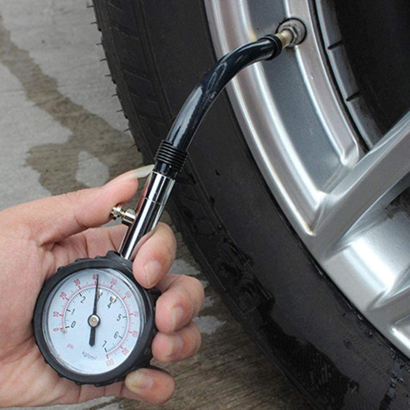 Manomètre pour pneus, Testeur de pression des pneus 0-100 PSI for voiture, moto, moteur, testeur d'air, système surveillance