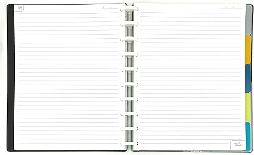 Vista 65 de Talia - Agenda personalizable con aros, (Fireworks Deep Lake, con discos Deep Lake, tamaño mediano (7.5 x 9.75 pulgadas).