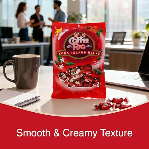 Miniatura 7 de Coffee Rio Kona Island Blend - Caramelos de café, paquete de 3 (6 onzas cada uno), caramelos duros envueltos individualmente mezclados con crema