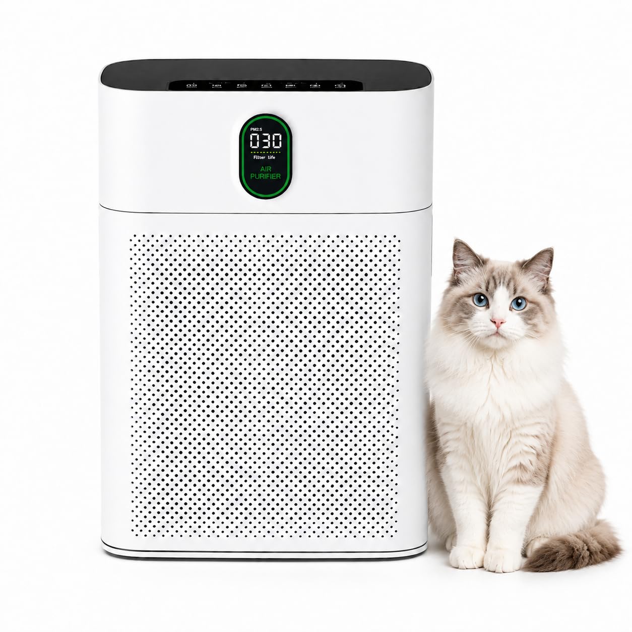 OUNEDA Air Purifier for Large Rooms up to 3000 sq ft, H13 HEPA Air Cleaner with PM2.5 Air Quality Sensor, Double-Sided Air Intake, Removes Pet Hair, Dust, Pollen & Smoke, Quiet 24dB, White