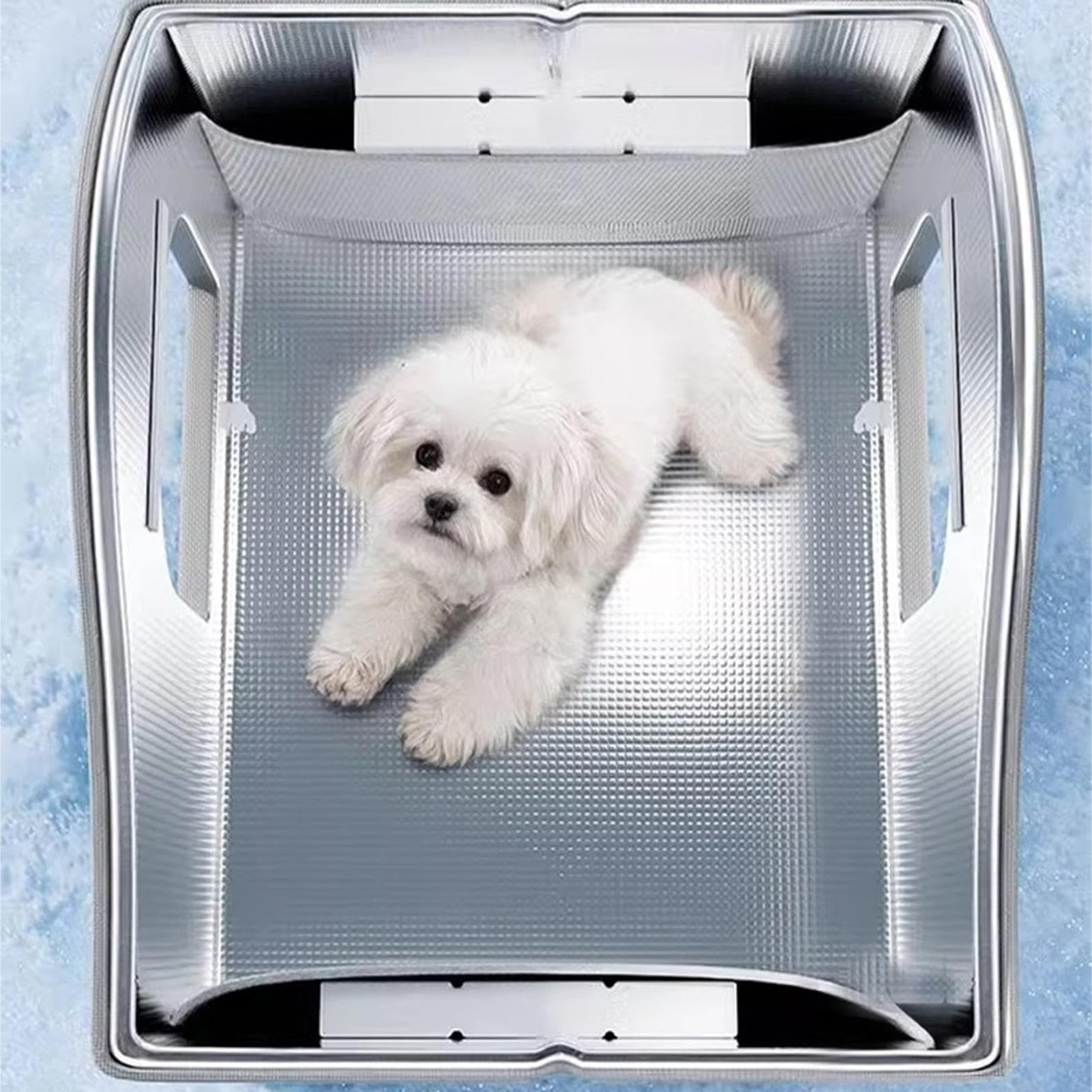 Kühlhaus für Haustiere, Kühlhütte, 1 Packung Kühlhütte zur Entspannung von Tieren, atmungsaktives Netz mit Thermobarriere, Katzen-Hardware, belüftete Höhle für Terrassen, Rasen und Veranden