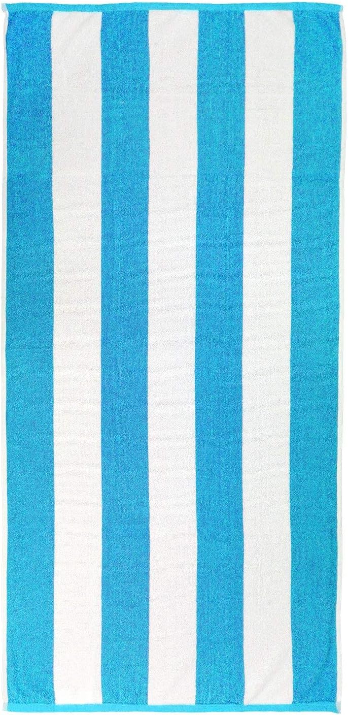 Kaufman - Soft 6 Pack 100% Yarn dye USA Cotton Oversized 30x60 Highly Absorbent, Quick Dry, Brightly Colored Classic Cabana Stripe Beach, Pool and Bath Towel : Home & Kitchen