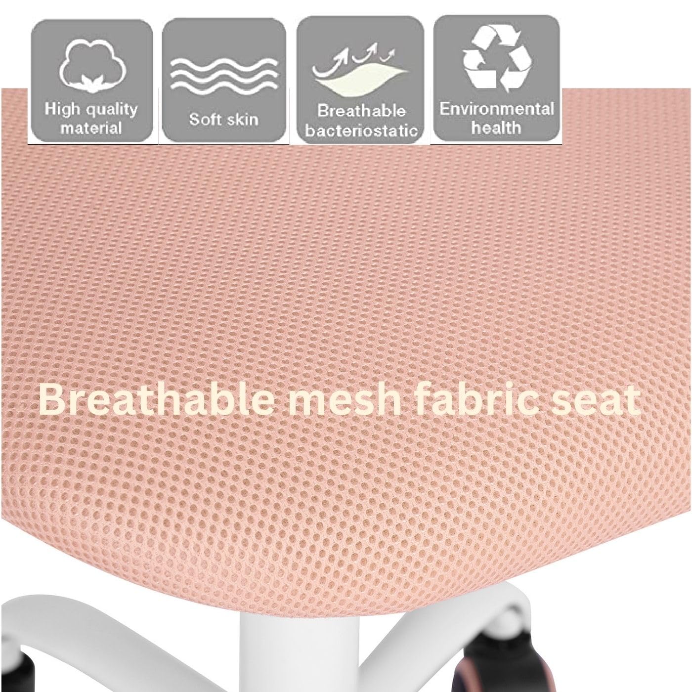 FurnitureR Silla de Oficina para el hogar, Asiento de Ordenador Moderno y Ajustable, Silla de Oficina sin apoyabrazos Giratorio, Silla de Oficina para jóvenes, Sala de Estudio, Rosa