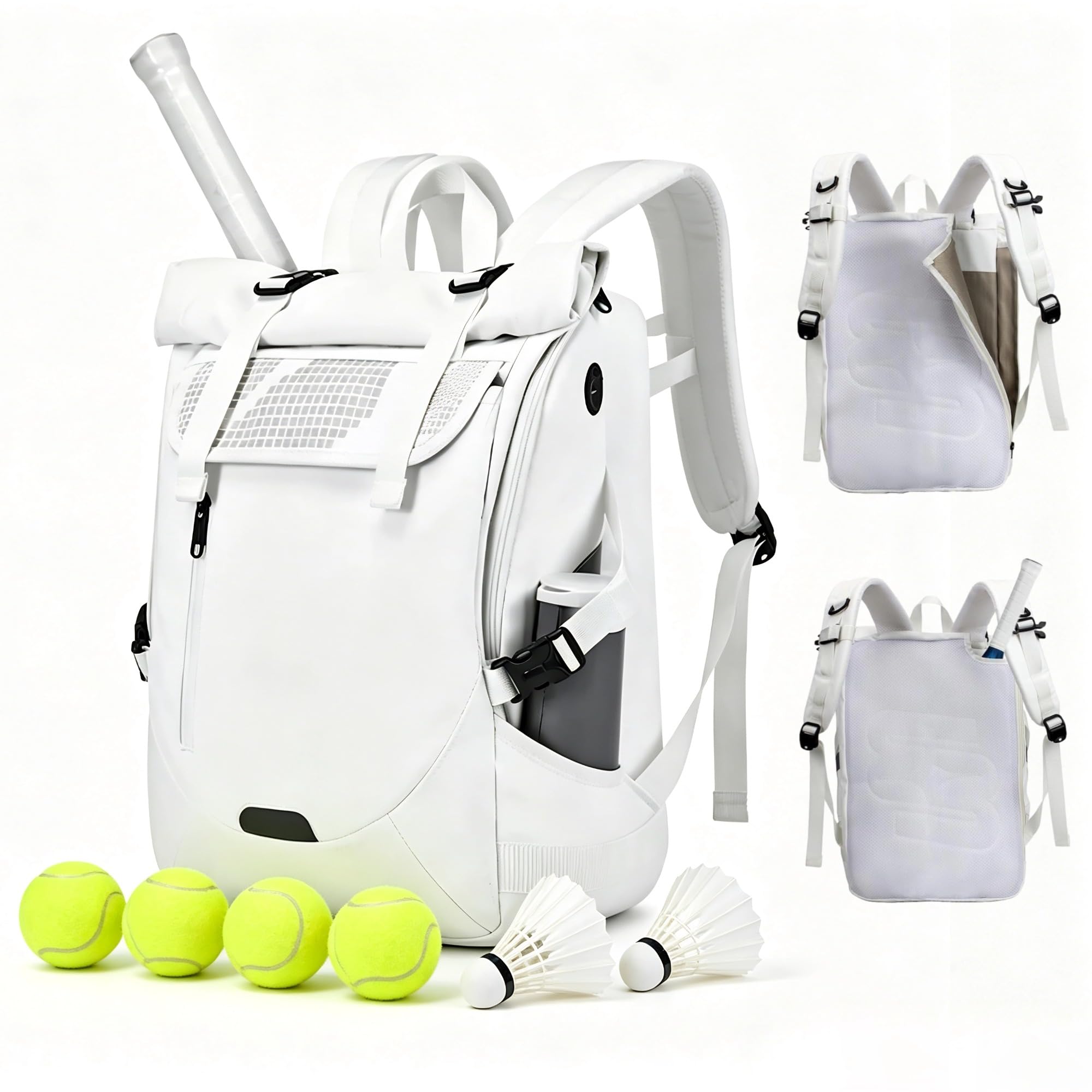Bolsa de tenis y bádminton para hombre y mujer con sección especial para zapatillas 8