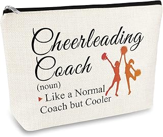 Cheerleading Coach Cheer Coach Gift Makeup Bag for Women Cheer Mom Appreciation Gift Cheerleader Gift Mother's Day Birthday Gift for Cheer Mom Cheer Coach Cosmetic Bag Cheerleading Bag