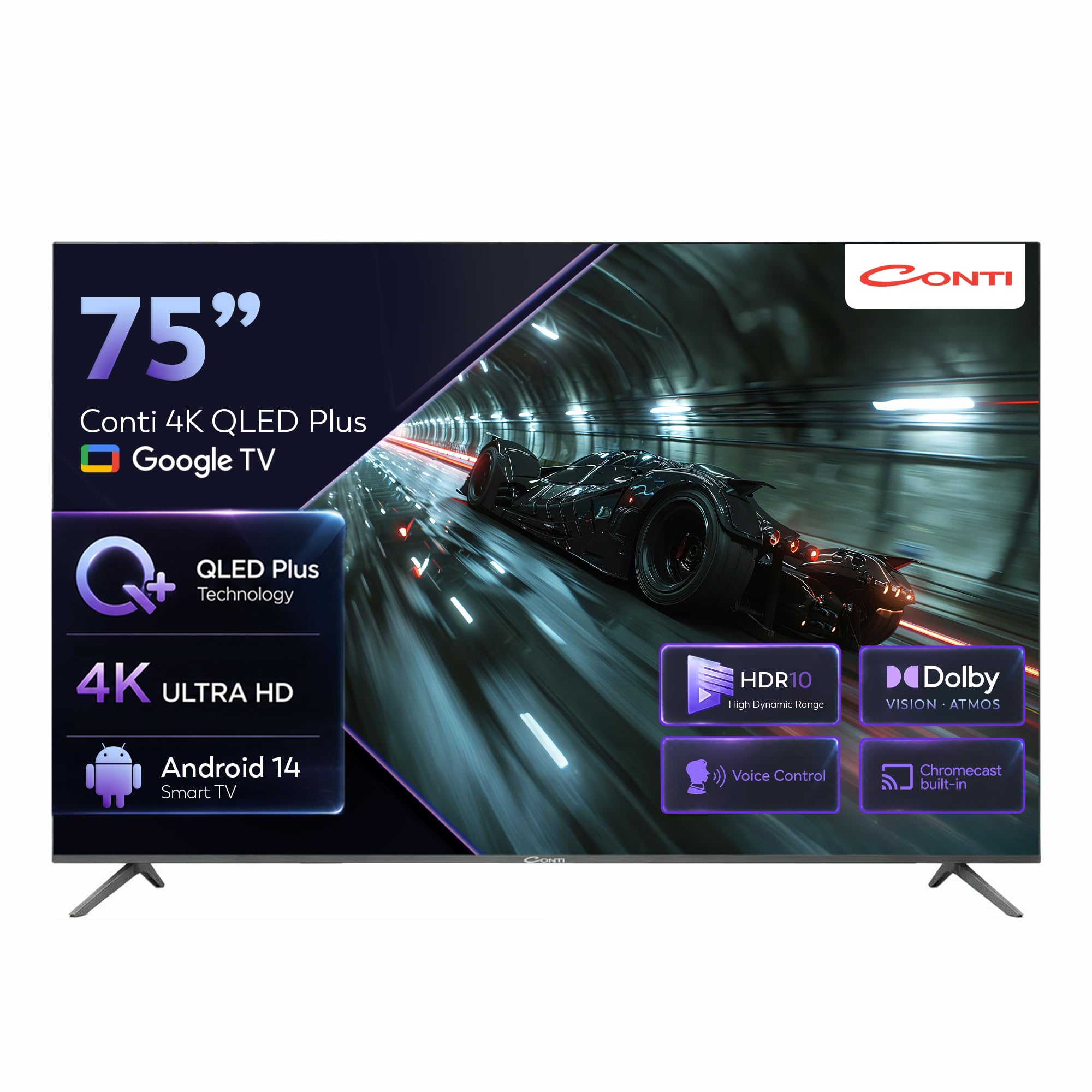 Conti 75" 4K QLED Plus Google TV (CT75OG300U), HDR10, Dolby…