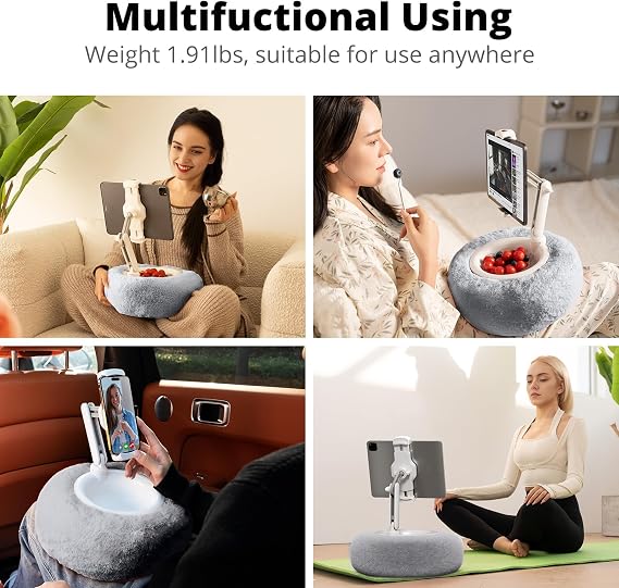 SupeDesk Tablet Pillow Stand with Snack Bowl for Bed, Kindle and iPad