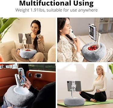 SupeDesk Tablet Pillow Stand with Snack Bowl for Bed, Kindle and iPad