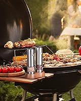 Vista 9 de FORLIM Mini Molinillo Eléctrico de Sal y Pimienta con Base de Madera, Recargable por USB, Pequeño Molinillo Automático de Sal y Pimienta