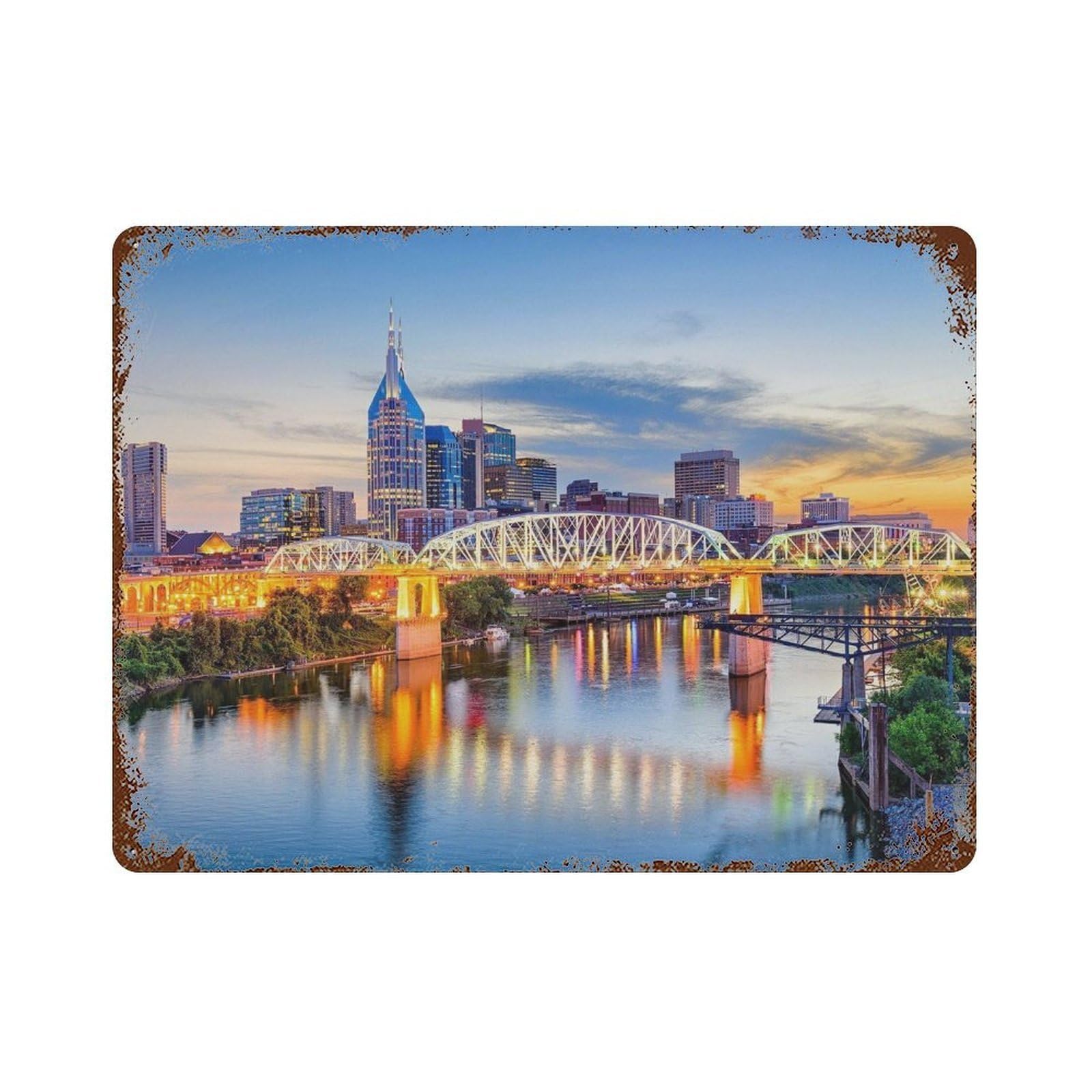 xiaoxiaoshen Real Photo Nashville Decor Wall Decor Art Metal Tin Poster Modern Home Decor Art Home Bar Shop Decorations Vintage Sign 30x40cm