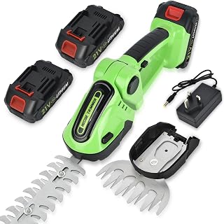 2 in 1 Cordless Hedge Grass Trimmer Garden Pruner Cutter Mower with 2 Battery & Charger Grass Shear