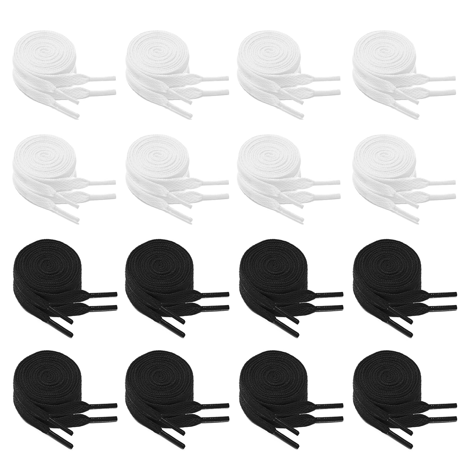 GOODSALEOK 16 Paar Flache Schnürsenkel 8mm Breite Flat Shoel