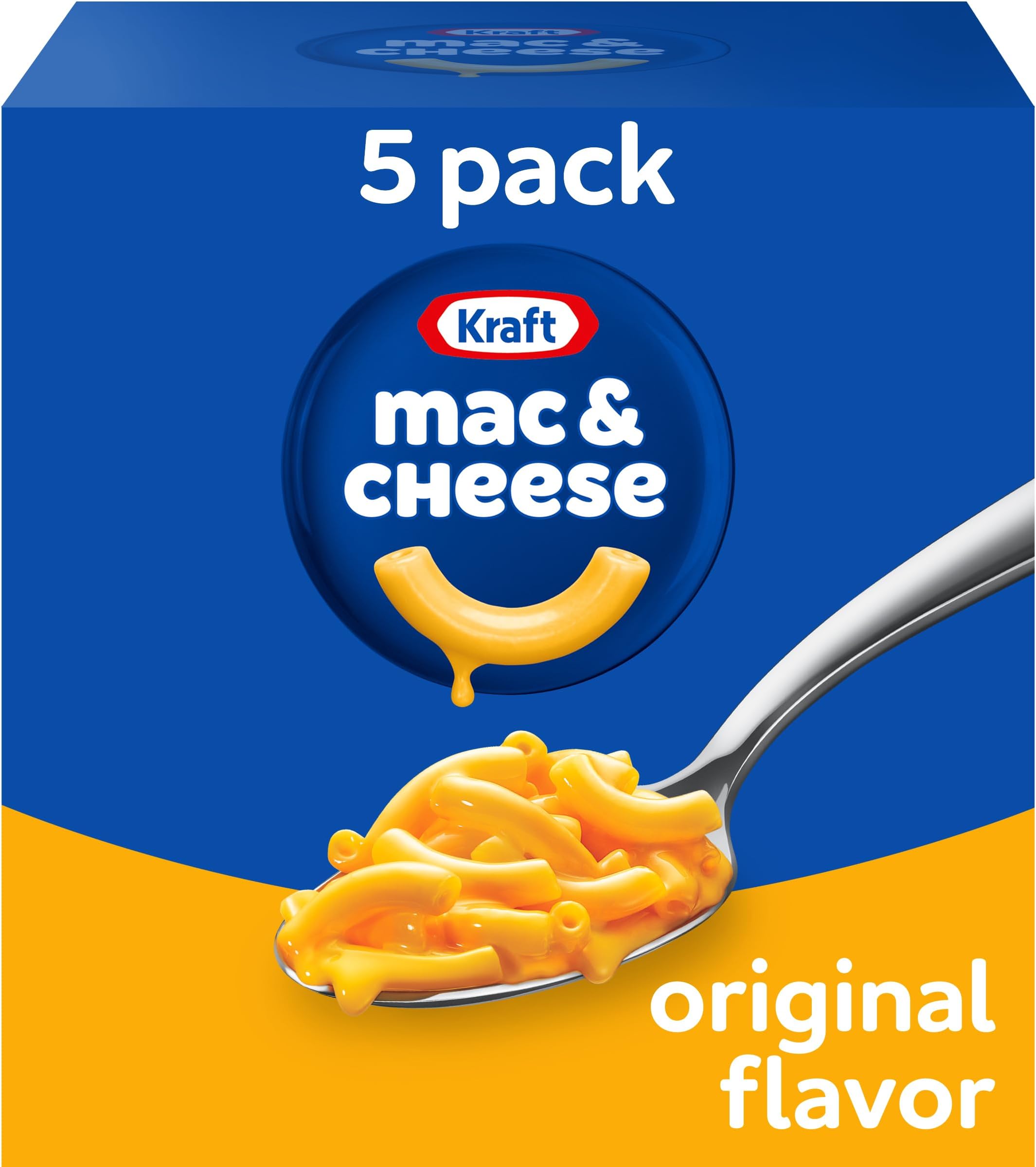 Kraft Original Flavor Macaroni and Cheese Meal (7.25 oz Boxes, Pack of 5)