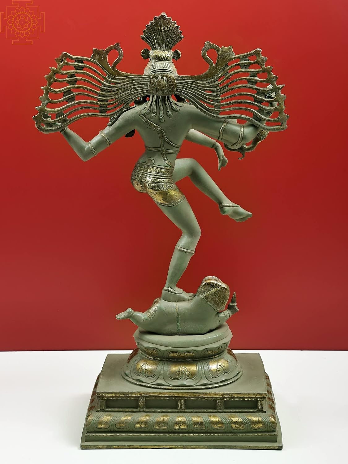 Exotic India 28" Brass Nataraja (Shiva Tandava) | Handmade - Brass - Color Cemented Gold