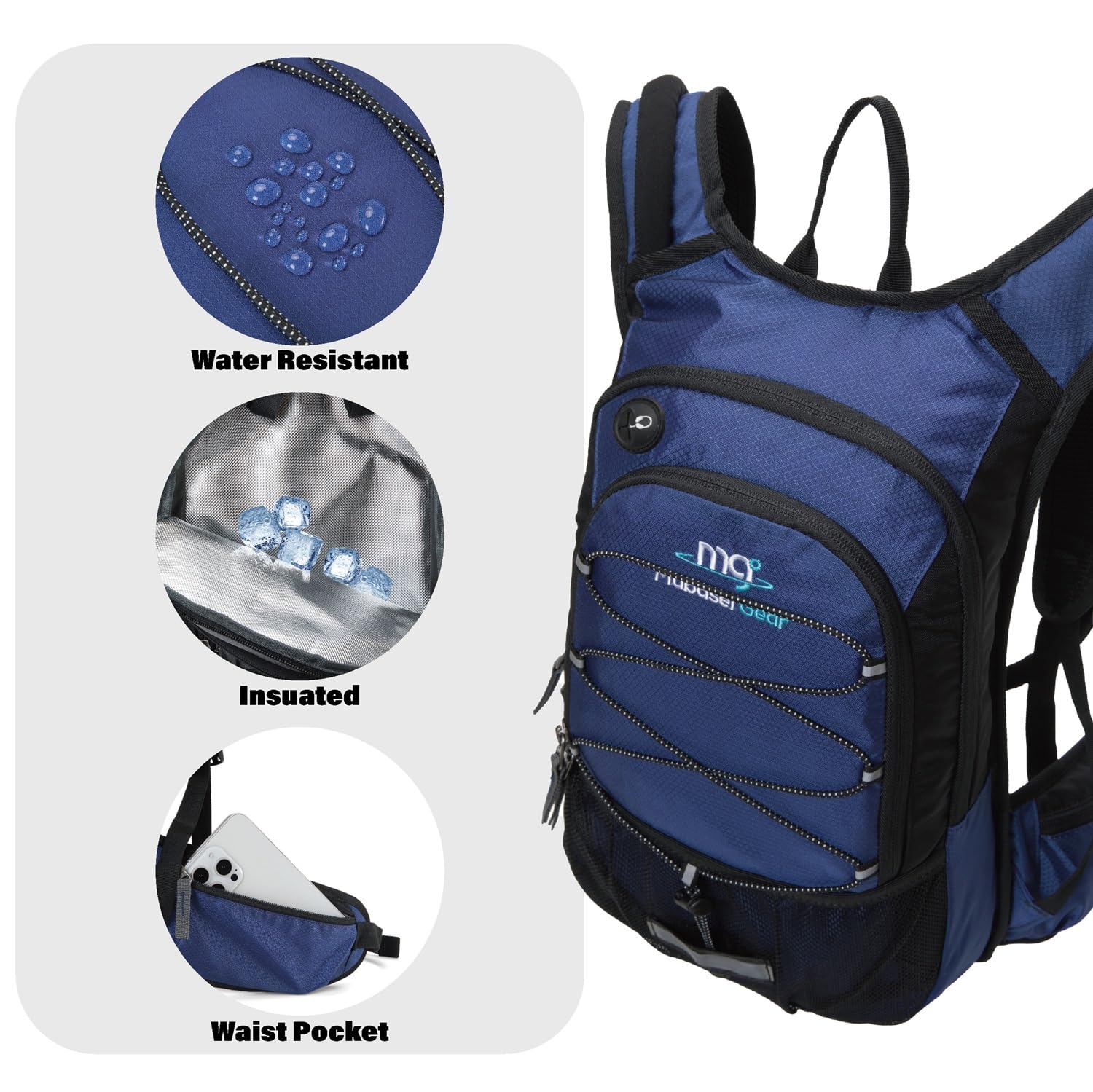 Insulated Hydration Backpack Pack with 2L BPA Free Bladder - Keeps Liquid Cool up to 5 Hours for Running, Hiking, Cycling, Camping
