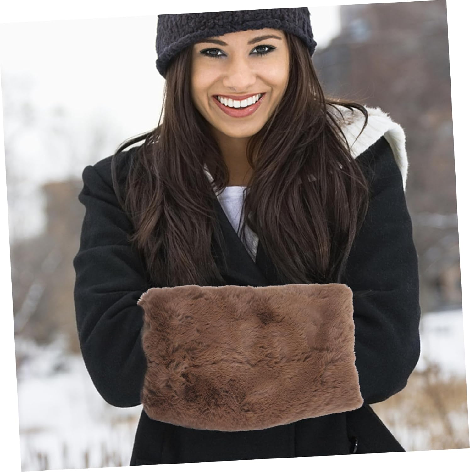 Mikikit Hand Warmer Pillow Portable Heating Muffs Pouch Hand Muff Fleece Winter Women Cold Hand Warmers Reusable