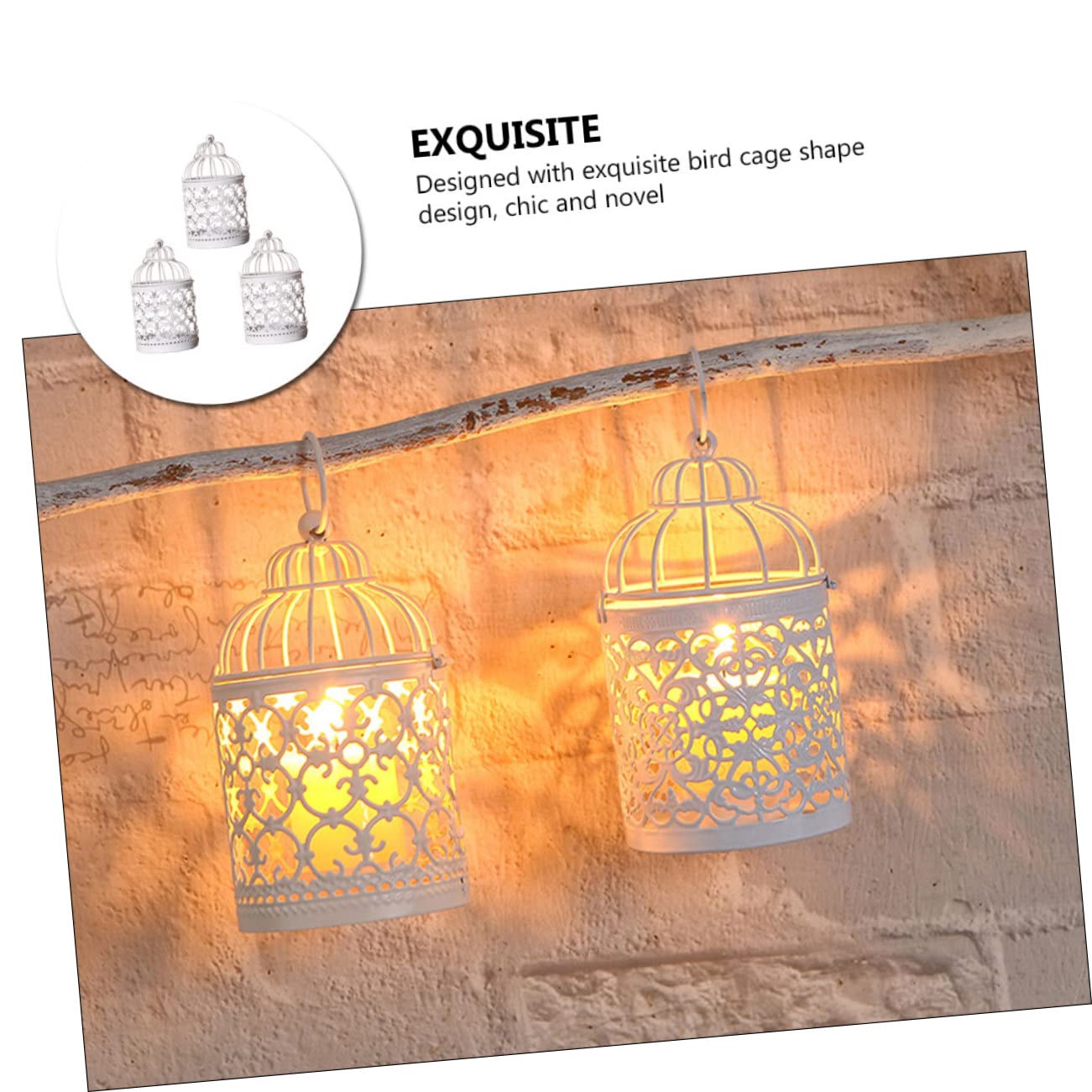 Alipis 2 Juegos Portavelas De Jaula De Pájaros Hueca Candle Holder Jaula Pajaros Jaulas Pajaros Candelabro De Pared Sujetavelas Taza De Vela Candelita Hierro Forjado 3 Piezas * 2