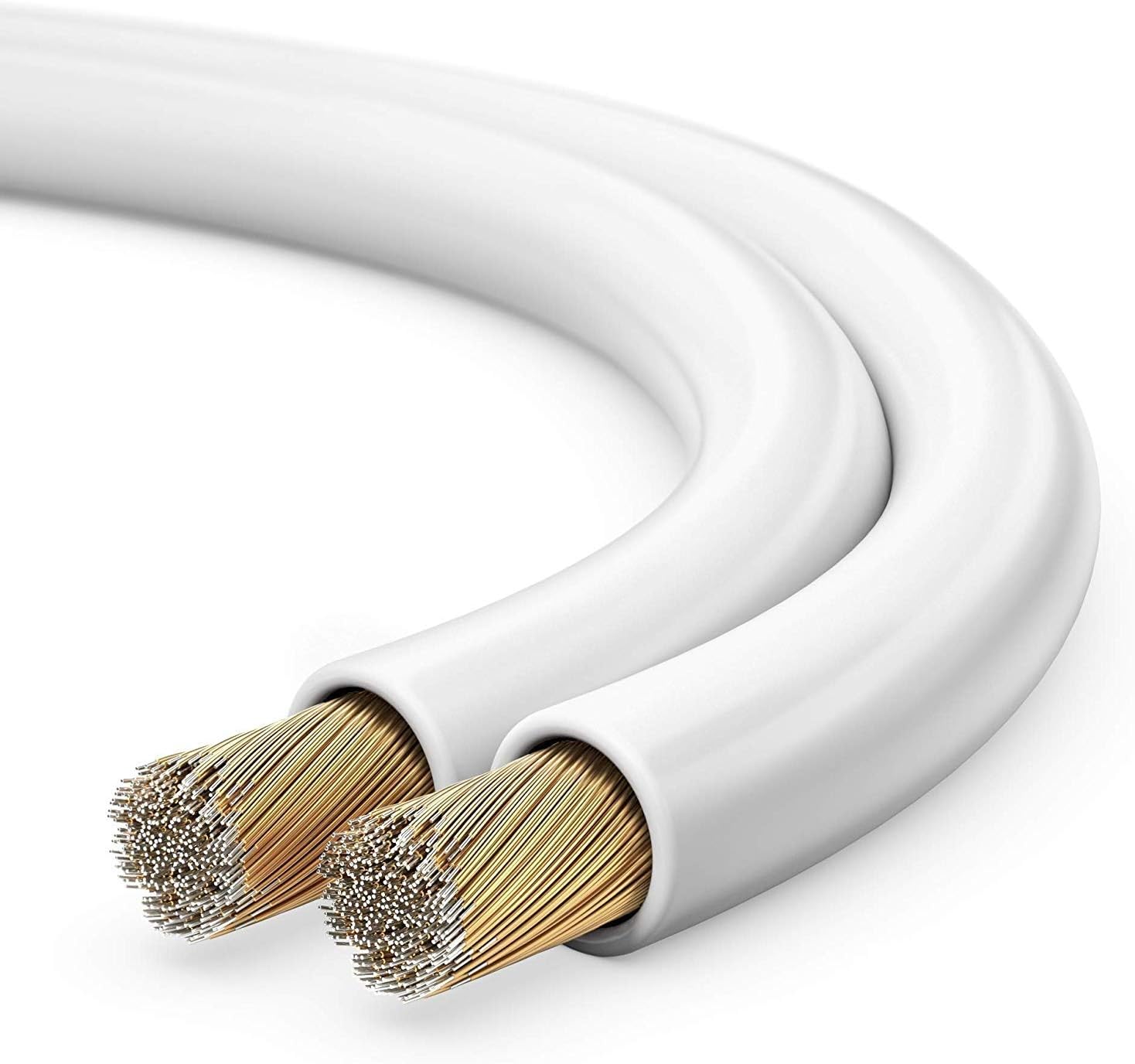 Sonero 10m 2x2.50mm² CCA Speaker Cable/Speaker Cable, Colour: White, S-SC2250W-10