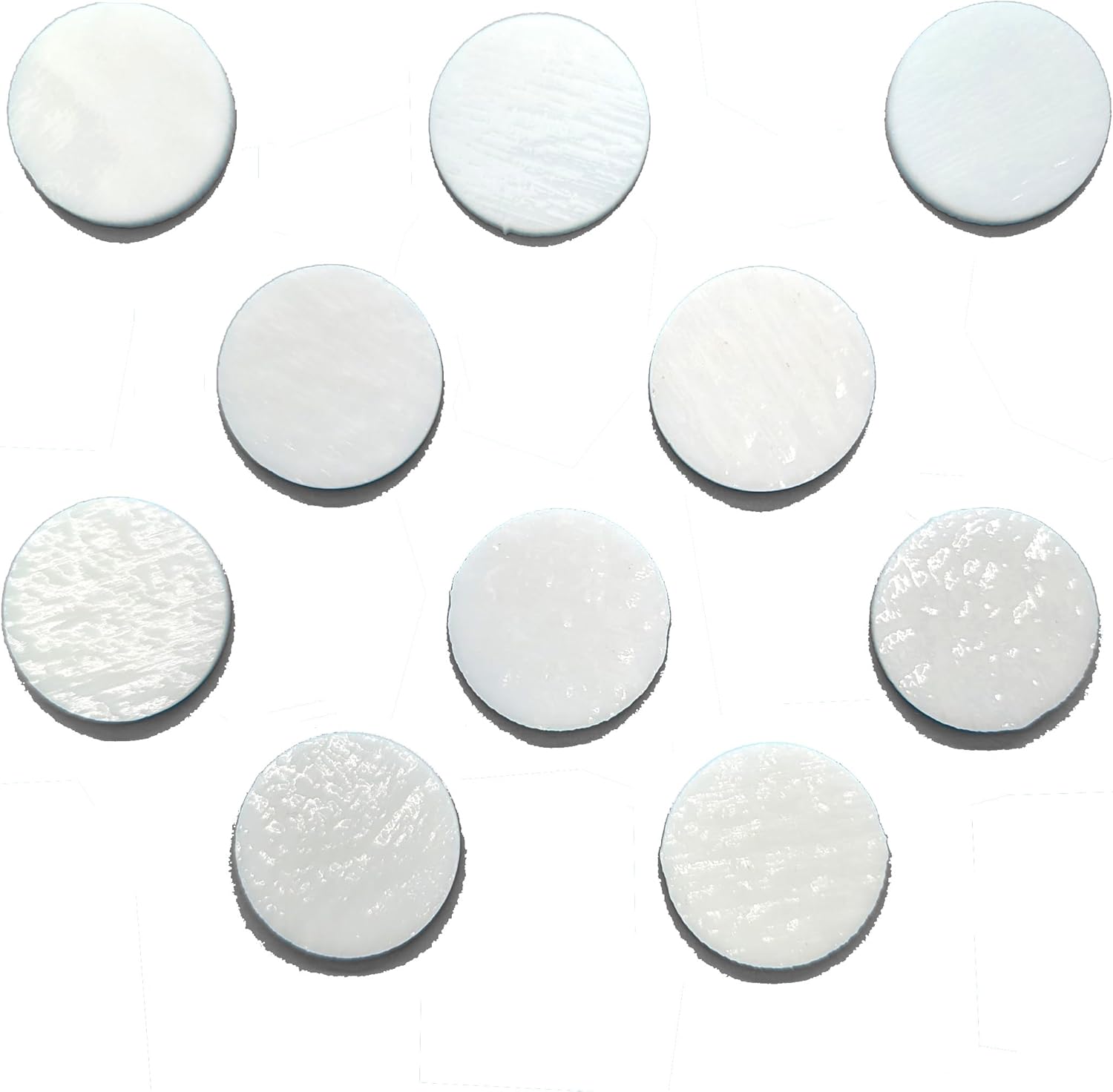 Fusible White Glass Circles - COE 90 Bullseye Glass - 1.5" Diameter (10)