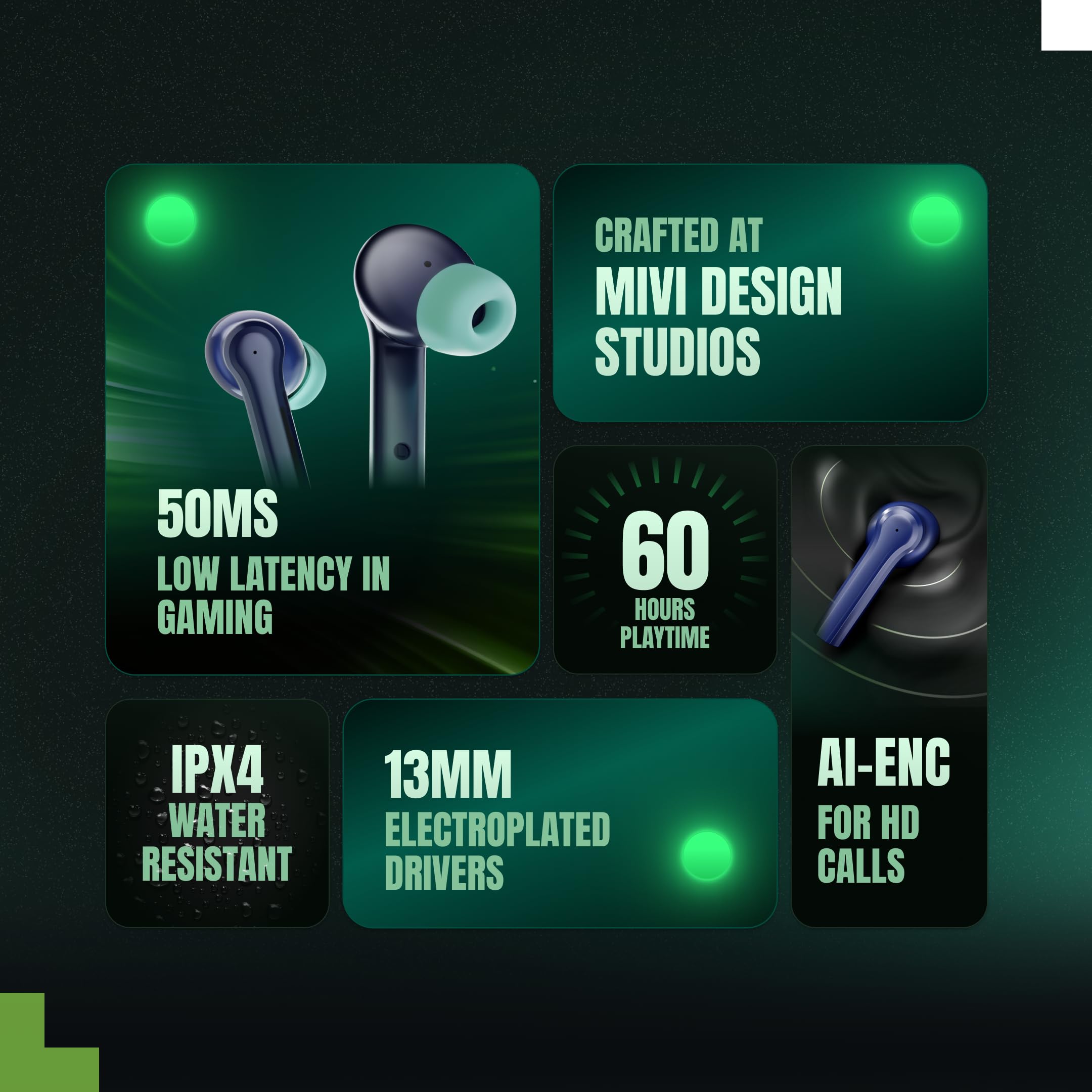 Mivi DuoPods Horizon TWS Earbuds - 60H Playtime -2