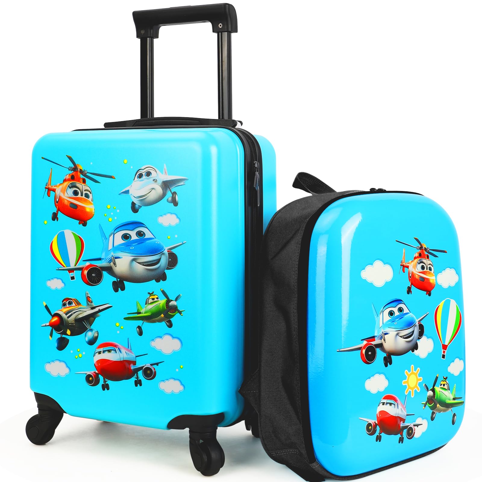 emissaryKids Luggage With Wheels For Boys Girls, Kids Suitcases With Wheels For Boys Girls, Airplane Kids Luggage Set, Kids Carry on Luggage with Wheels, Toddler Rolling Suitcase For Boys Girls