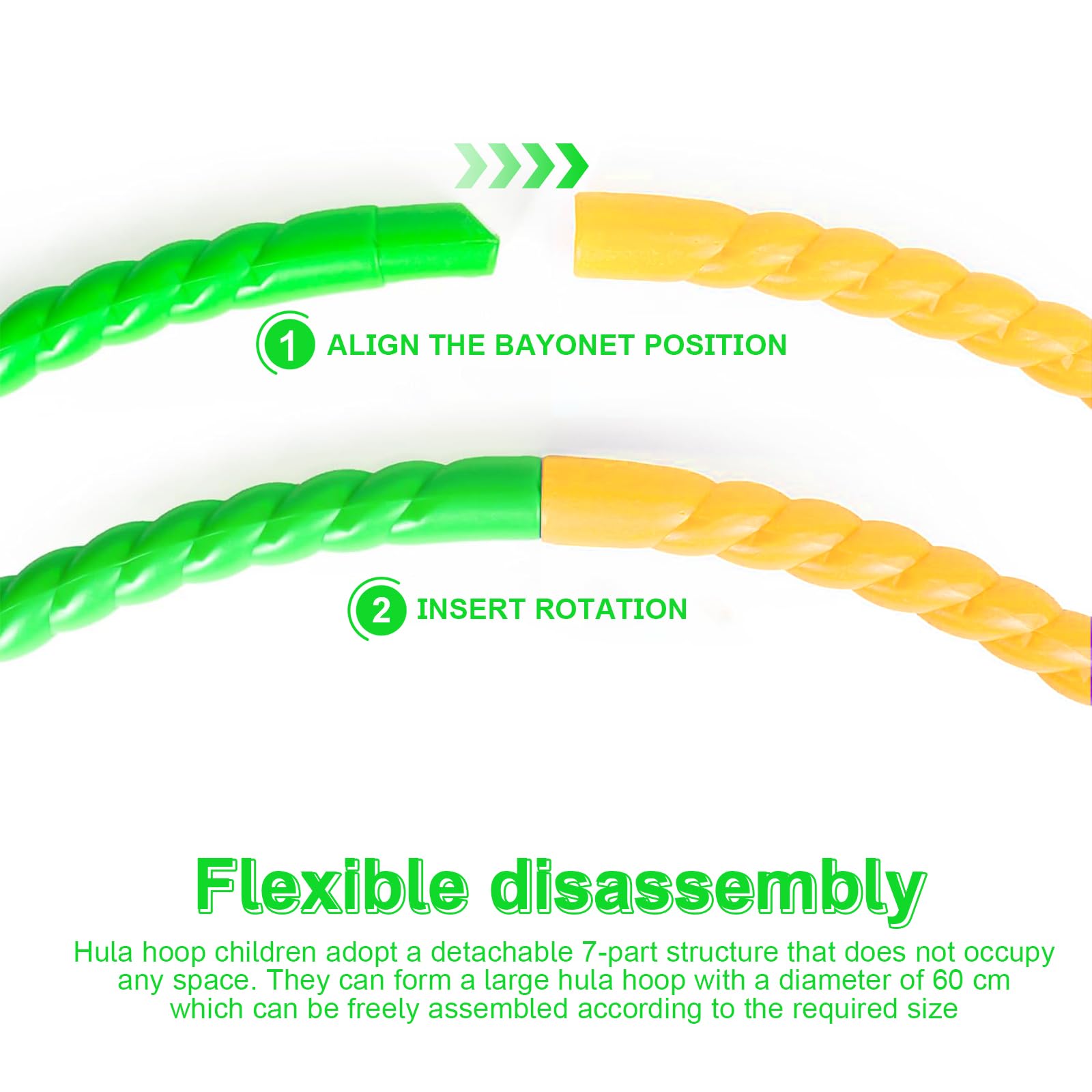 Cerceau Hula Hoop Enfant,Kids Hula Hoop 2 Paquets Exercice De Fitness