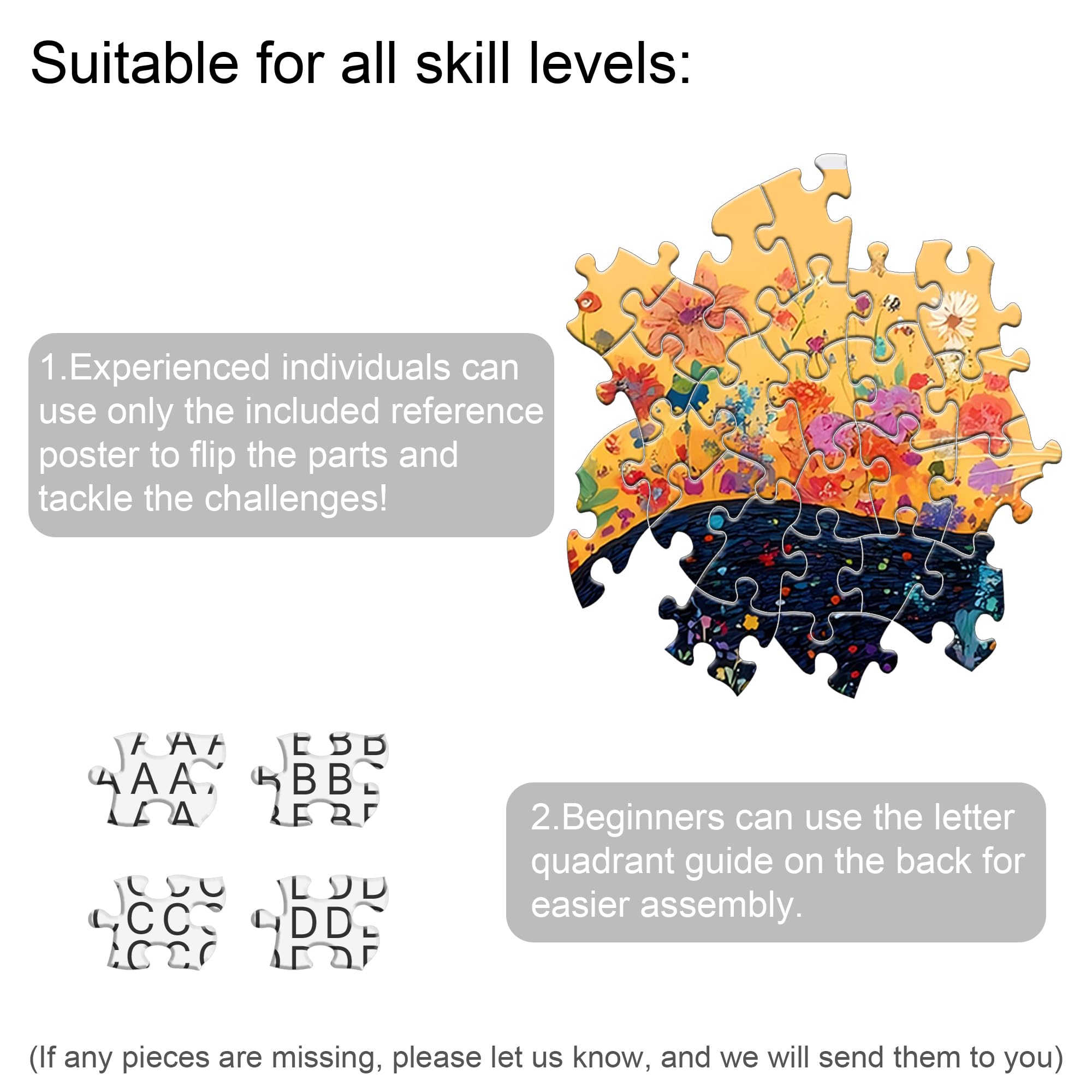 Bimkole Blooming Cat Puzzles for Adults 1000 Pieces, Flower Paper Jigsaw Puzzle 1000 Pieces - Image 3