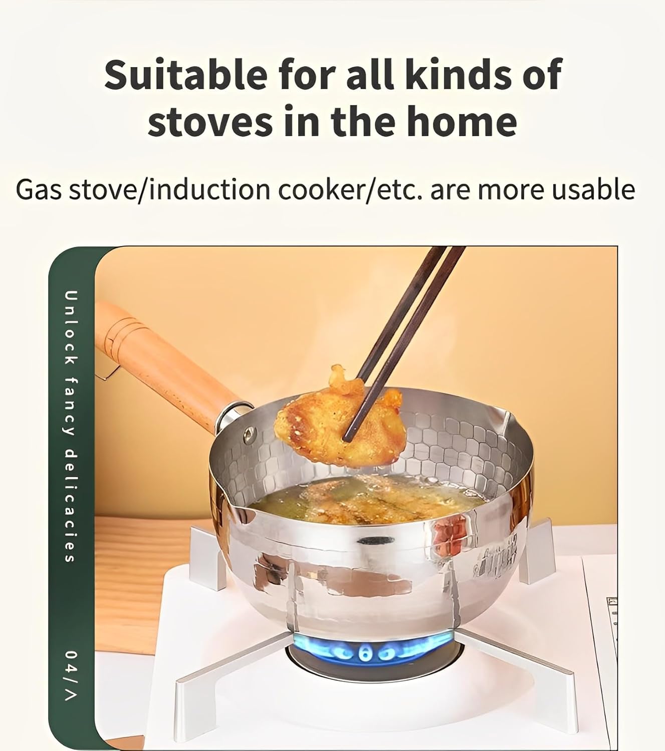 Yukihira Saucepan - 1.9 Quarts | Stainless Steel with Wooden Handle | Multi-Purpose Pot for Baby Food, Soups, Noodles, and Everyday Cooking