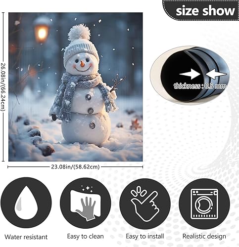 Miniatura 4 de Kigai Snowman Dishwasher Door Cover Reusable Trimmable Kitchen Fridge Front Decal Magnetic Home Decor Refrigerator Magnet Decal Panels 23" Wx26 H