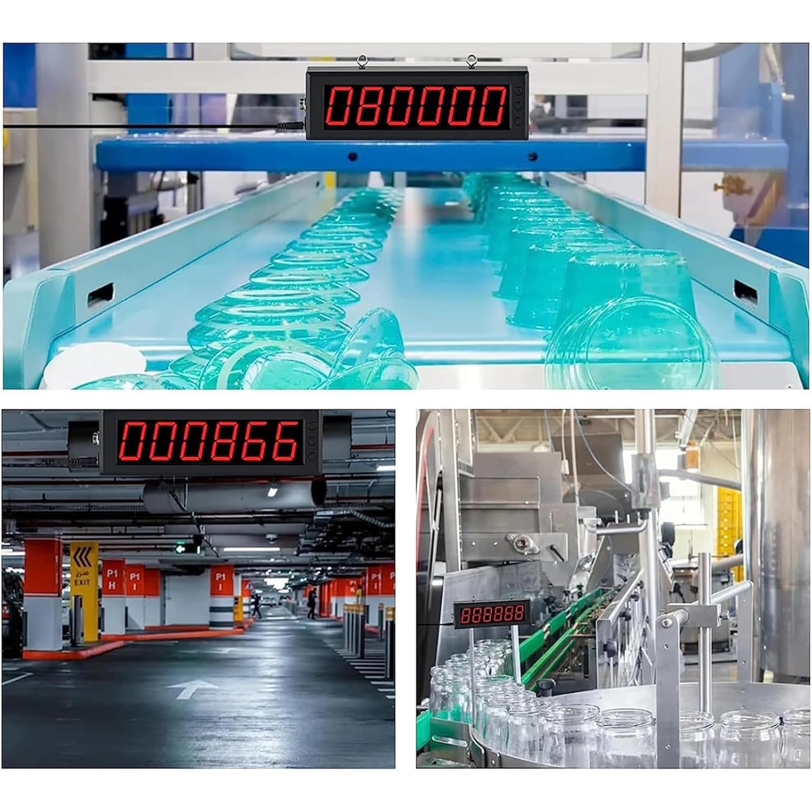 Licznik linii produkcyjnej, cyfrowy licznik z sondą wiązki podczerwieni, zakres zliczania 5 cyfr 0-99999, odległość czujnika 5M, dla linii montażowych i warsztatów