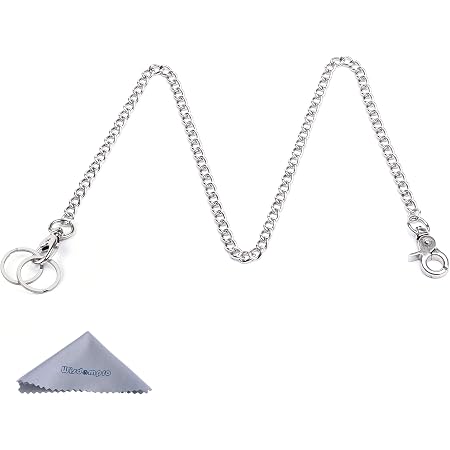 Catena Portachiavi In Acciaio Con Moschettone E 2 Anelli – 16 Cm, Regolabile, Per Portafogli, Jeans E Pantaloni - 3