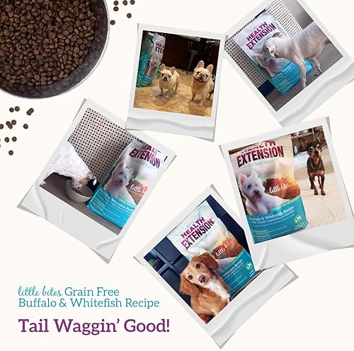 Miniatura 9 de Health Extension Pequeños bocados sin granos para perros, alimentos naturales con vitaminas y minerales añadidos, perfectos para tazas de té,