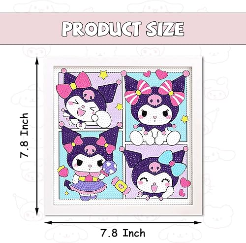 Miniatura 3 de ROFOLO Juego de pintura de diamantes para niños, arte y manualidades con marco para niños, juego de pintura digital de diamante completo de 4