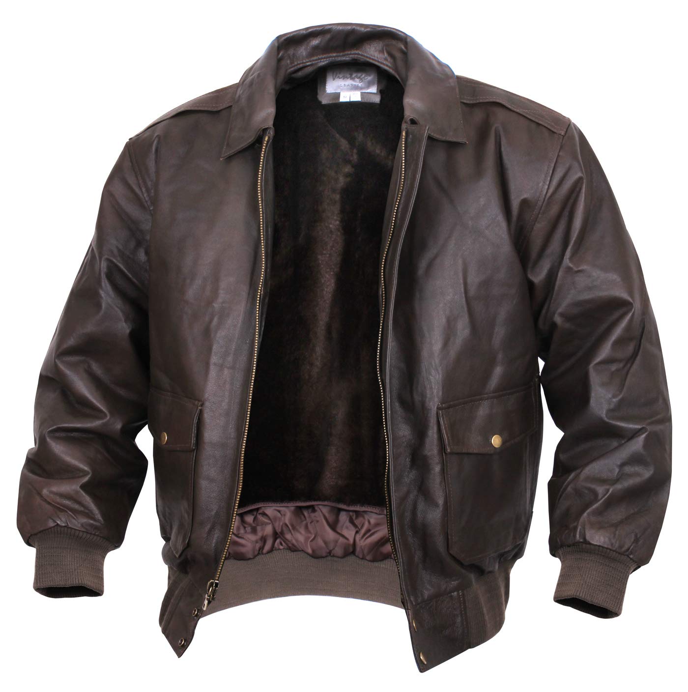 RothcoClassic A-2 Leather Flight Jacket, Brown - XL