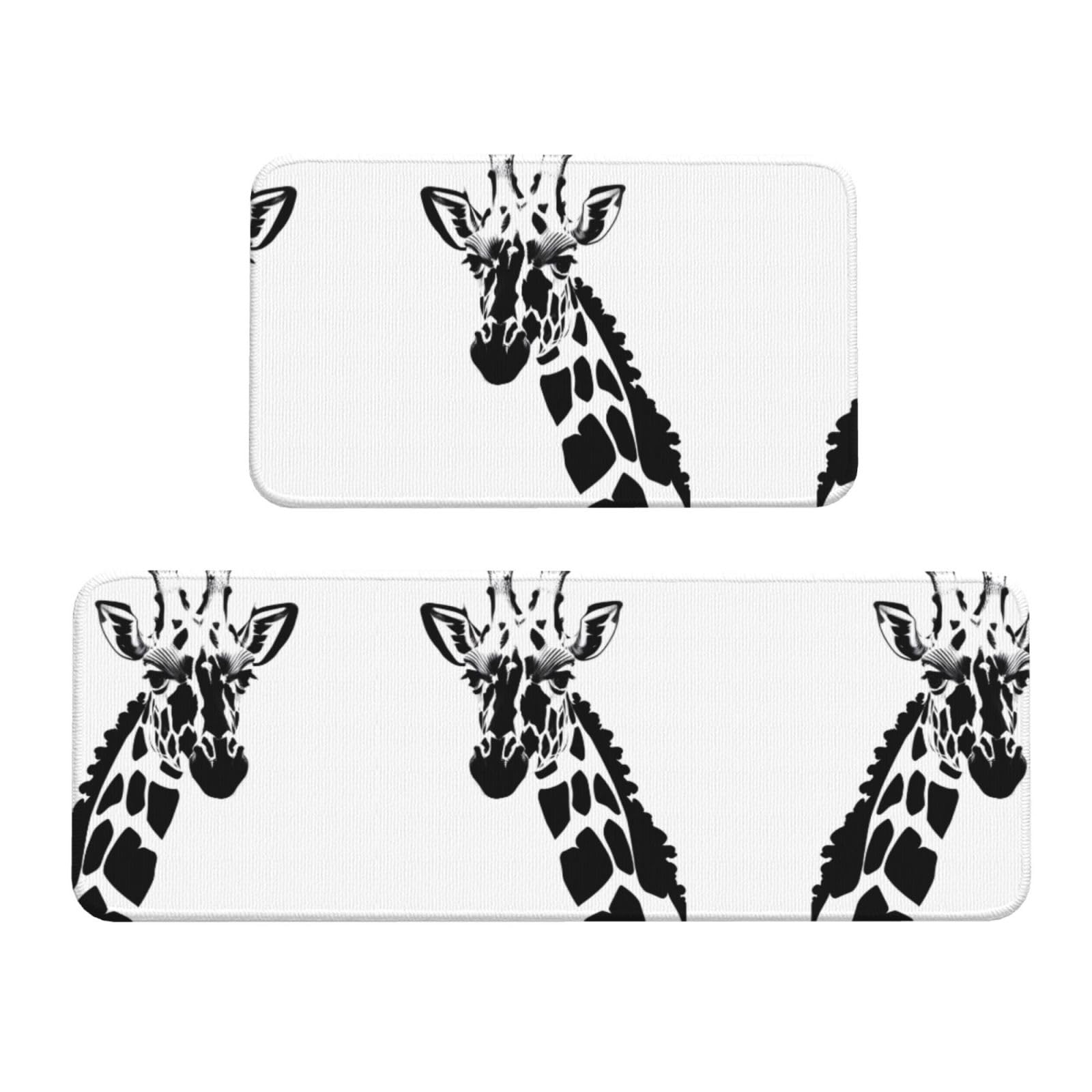 Alfombrillas de cocina antideslizantes y seguras en blanco y negro