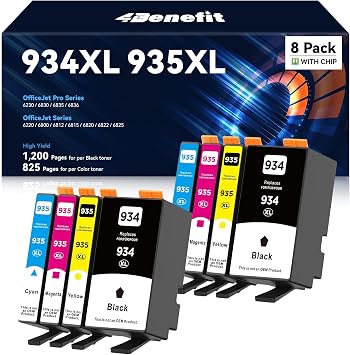 مجموعة خراطيش الحبر 934 و935 متوافقة مع HP 934XL 935XL تعمل مع HP Officejet Pro 6830 6230 6835 6812 6815 6820 6220 6800-2B2C2M2Y