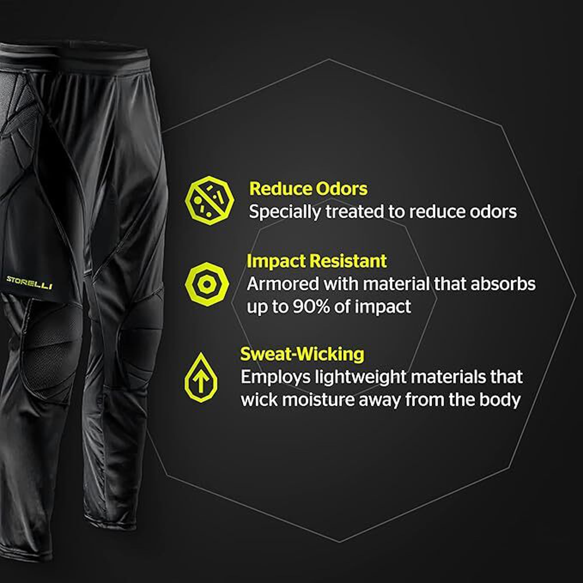 Storelli ExoShield Torwarthose | Vollständige gepolsterte Fußballhose | Hochwertiger Hüft- und Knieschutz |