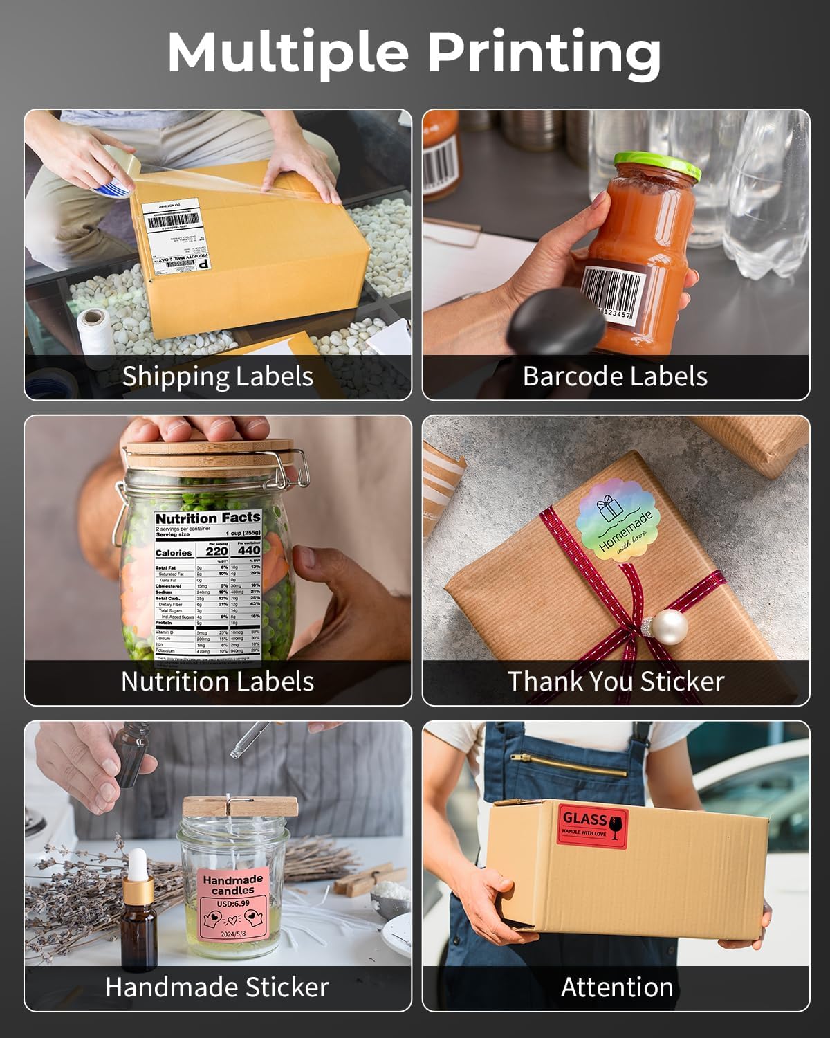 Phomemo Bluetooth Etikettendrucker DHL, D450BT Versandetiketten Drucker Wird mit 3 Rollen à 250 Etiketten im Format 4 x 6 Zoll, Labeldrucker Kompatibel mit Amazon, DHL, Vinted, Etsy, UPS, FedEx, DPD