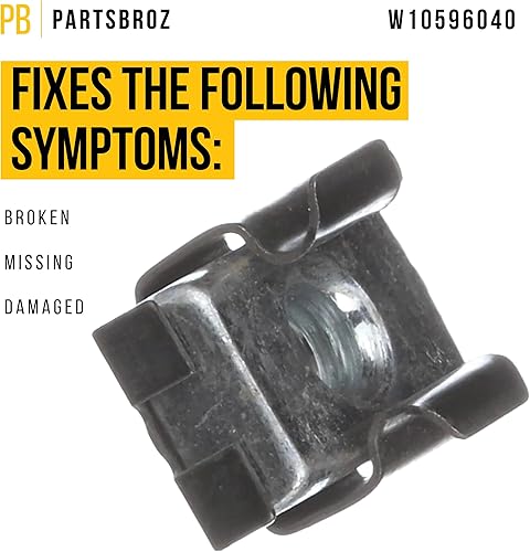Miniatura 3 de PartsBroz W10596040 Tuerca de montaje – Compatible con horno microondas Whirlpool Maytag Amana KitchenAid – Sustituye a AP5688871 2754437 8206021